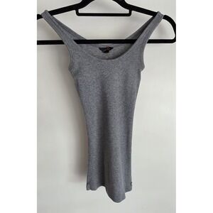 G Women's Tank Top Size S Grey Solid Sleeveless Casual Cami Shirt Blouse